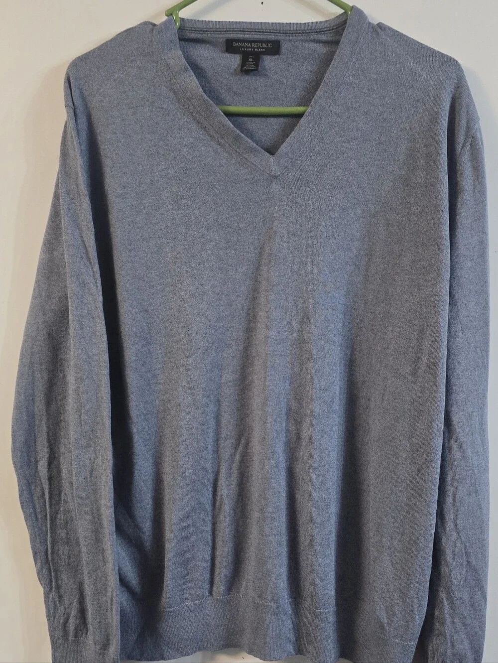 Banana Republic Men's V-Neck Sweater Luxury Blend - Heather TALL XL